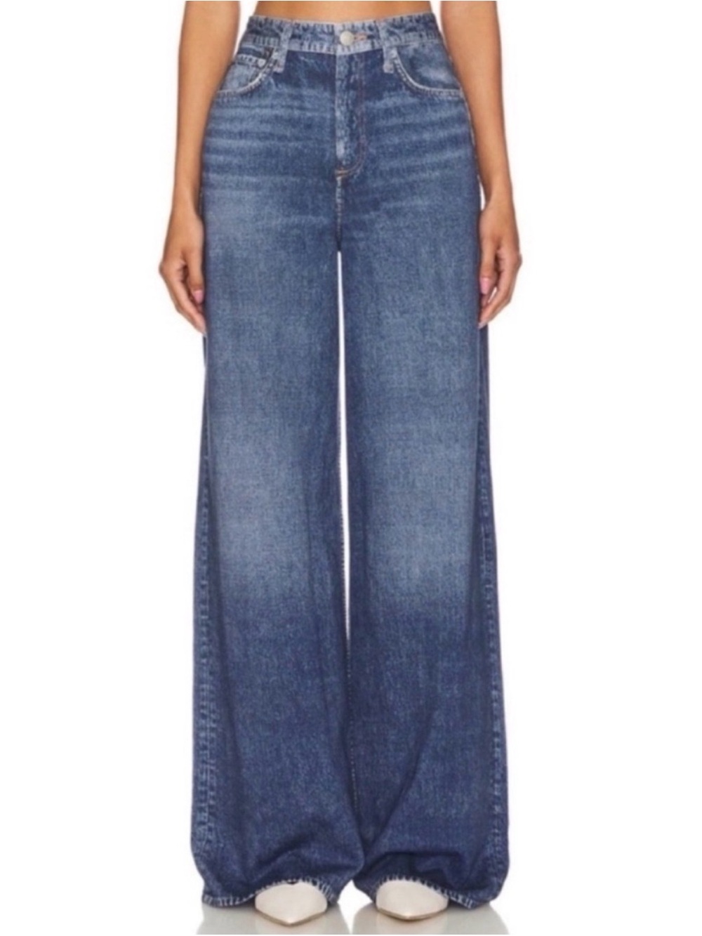 rag & bone Women's Miramar Terry Sofie Wide Leg Jeans Kimber Wash Size 33 NWT